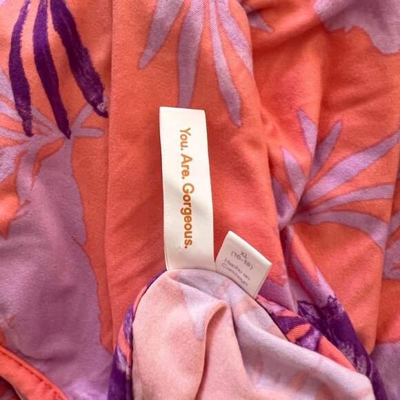 Y2K Vibrant Pink & Purple Flowy Floral Mini Dress XL - Picture 7 of 9